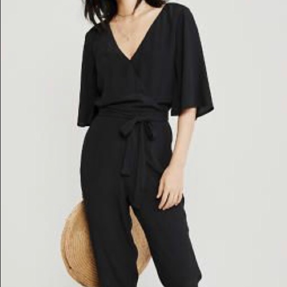 Abercrombie and Fitch Black Kimono Jumpsuit
